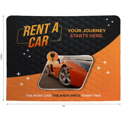 Double Sided Fabric Tube System Display Skin - 3m x 2.25m Branded